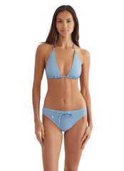 Polo Ralph Lauren Women's Oxford Tie Front Retro Jersey Hipster Bikini Bottom