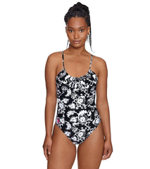 Polo Ralph Lauren Women's Vintage Vines Tie Front One Piece Swimsuit