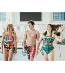 Sporti Granny Sweater Holiday Tartan Jammer Swimsuit