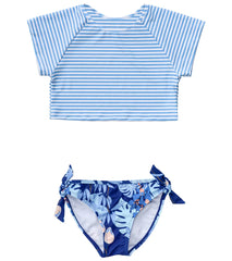Snapper Rock Girls' Mango Tango Sustainable Crop SS Rash Top Set (Little Kid, Big Kid)