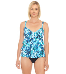 Penbrooke Women's Rain Dance Triple Tier Tankini Top