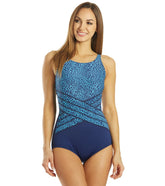 Gabar Woman's Chlorine Resistant Aqua Animal High Neck Once Piece Swimsuit (C/D Cup)