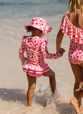 Snapper Rock Girls' Berry Sweet Long Sleeve Two Piece Rash Guard Set (Baby, Toddler, Little Kid)