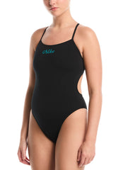 Nike Women's Hydrastrong Logo Adjustable Crossback One Piece Swimsuit