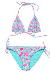 Snapper Rock Girls' Tropical Glow Sustainable Triangle Two Piece Bikini Set (Big Kid)