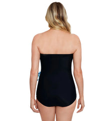Shape Solver By Penbrooke Women's Wishy Washy Bandeau Sarong One Piece Swimsuit