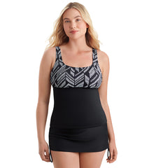 Shape Solver SPORT Women's Herringbone Shift Scoopneck Tankini Top
