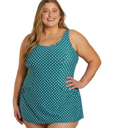 Sporti Plus Size Polka Dot Swim Dress