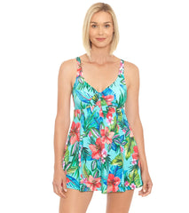 Penbrooke Women's Taste of Tropic Bow Front Swimdress