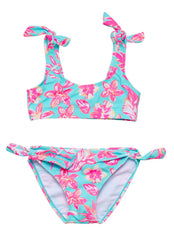 Snapper Rock Girls' Tropical Glow Sustainable Crop Two Piece Bikini Set (Little Kid, Big Kid)