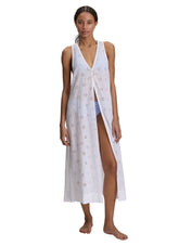 Polo Ralph Lauren Women's Eyelet Covers Button Front Maxi Cover Up Dress