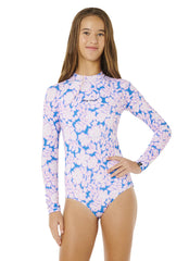 Rip Curl Girls' Sunshine UPF 50+ Long Sleeve One Piece Surfsuit (Big Kid)
