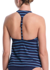 Nike Women's Preppy Pinstripe Square Neck Tankini Top