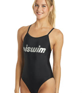 iSwim Women's Hashtag Thin Strap One Piece Swimsuit