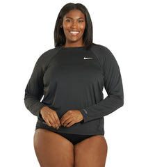 Nike Women's Plus Size Long Sleeve Hydro Rash Guard