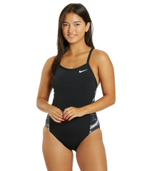 Nike Women's Hydrastrong Multi Print Splice Racerback One Piece Swimsuit