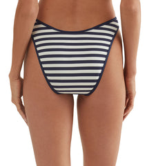 Polo Ralph Lauren Women's Pique Stripe High Leg Scoop Bikini Bottom