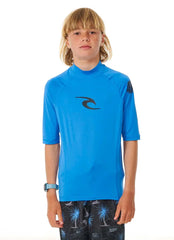 Rip Curl Youth Brand Wave Short Sleeve UPF 50 Rashguard (Big Kid)
