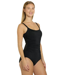 Roxanne Women's Chlorine Resistant Bra Sized Solids One Piece Swimsuit (D/DD Cup)