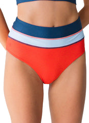 Nani Women's Flat Rib Color Block Bikini Bottom