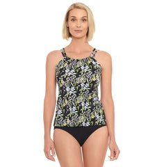 Penbrooke Women's Prairie Dance Mastectomy High Neck Tankini Top