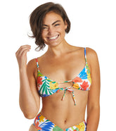Hurley Women's Beach Botanic Tie Front Bralette Bikini Top