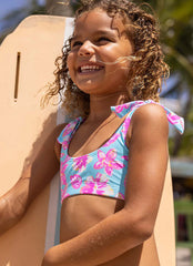 Snapper Rock Girls' Tropical Glow Sustainable Crop Two Piece Bikini Set (Little Kid, Big Kid)