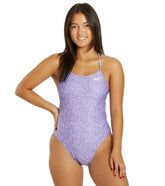 Nike Women's HydraStrong Multi Print Cut Out One Piece Swimsuit