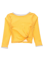 Snapper Rock Girls' Marigold Long Sleeve Wrap Rash Guard Crop Top (Big Kid)