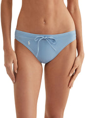 Polo Ralph Lauren Women's Oxford Tie Front Retro Jersey Hipster Bikini Bottom