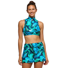 Next by Athena Women's Curacao Palms Zip Up Soft Cup Bikini Top