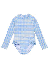 Snapper Rock Girls' Seaside Gingham One Piece Surf Suit (Toddler, Little Kid)