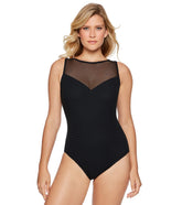 Longitude Women's Half Moon Sweetheart High Neck One Piece Swimsuit