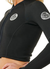 Rip Curl Women's G-Bomb 1.5mm Long Sleeve Front Zip Crop Wetsuit Jacket