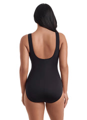 Shape Solver SPORT Shape Solver Sport Women's Electrifying Squareneck Illusion Tank One Piece Swimsuit