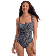 Shape Solver SPORT Women's Chlorine Resistant Spa Shifter Shirred Bodice Tank One Piece Swimsuit
