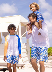 Snapper Rock Boys' Shark Squad Long Sleeve Sunsuit (Baby)