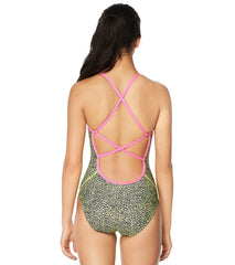 Speedo Vibe Women's Printed X Back One Piece Swimsuit