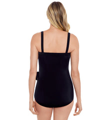 Shape Solver By Penbrooke Women's On the Fence Bandeau Sarong One Piece Swimsuit