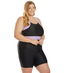 Sporti Plus Size Unitard Colorblock One Piece Swimsuit