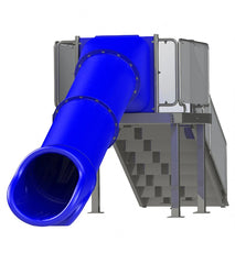 Spectrum Single Flume Straight Left Hand Stairs Pool Slide