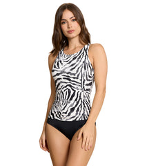 Jantzen Women's Safari Deluxe Grace High Neck Hi Back One Piece Swimsuit