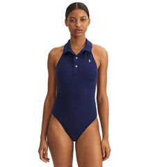 Polo Ralph Lauren Women's Terry Collar One Piece Swimsuit