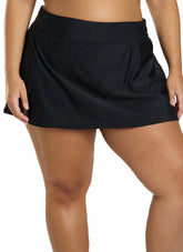 Shape Solver By Penbrooke Women's Plus Size Divine Solids Bottoms Side Zipper Pocket Skort