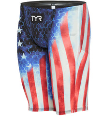 TYR Men's Avictor Supernova USA Jammer Tech Suit Swimsuit