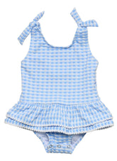 Snapper Rock Girls' Seaside Gingham One Piece Skirt Swimsuit (Baby, Toddler, Little Kid)