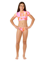 Rip Curl Girls' Tropical Dawn Crop Top Two Piece Bikini Set (Big Kid)