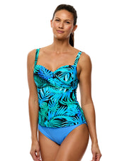 Next by Athena Women's Tahitian Garden Centered Underwire Tankini Top (D-Cup)