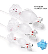 KEMP USA Lifeguard AMBU Adult Bag Valve Mask with HEPA Filter
