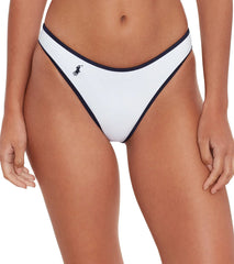 Ralph Lauren Women's Tipped Solids High Leg Scoop Hipster Bikini Bottom